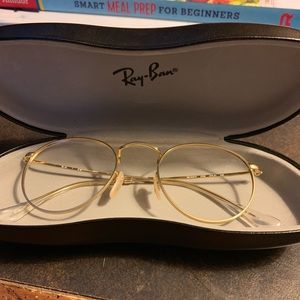 ray ban gold round eyeglasses